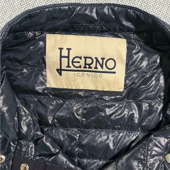 HERNO Ultralight Goose Down Rossella Jacket Navy. Sz US 10| $685 Retail - Picture 10 of 16